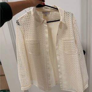 Joie Ivory Eyelet Blouse